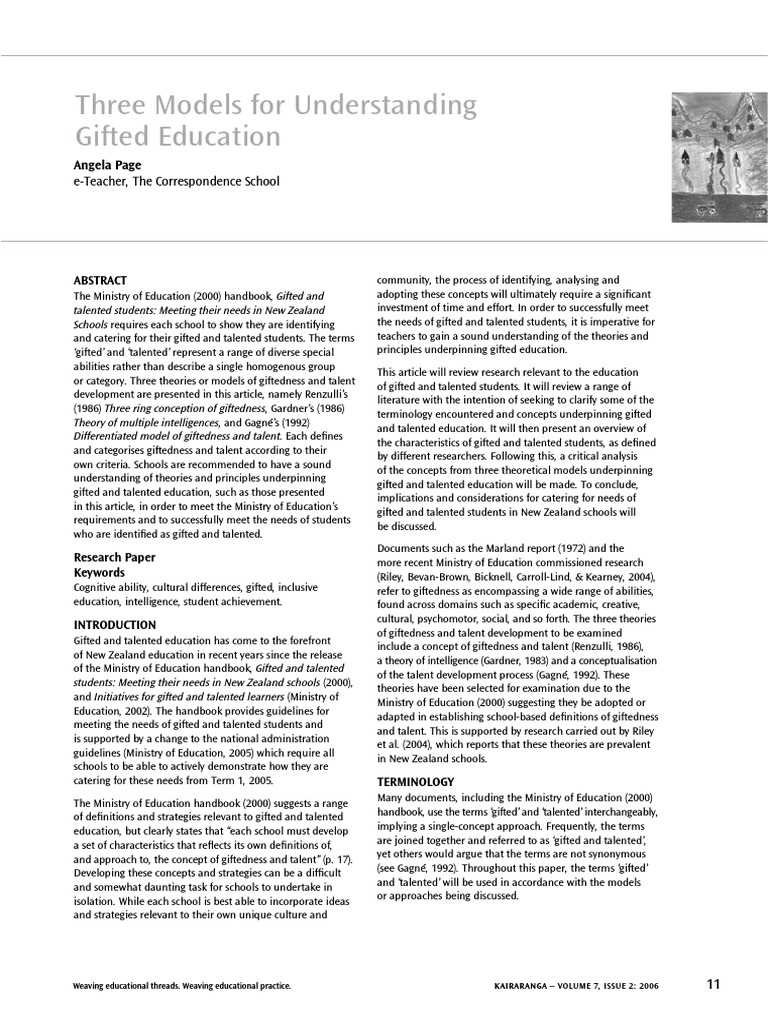 3 Model For Gifted PDF Intellectual Giftedness Gifted Education