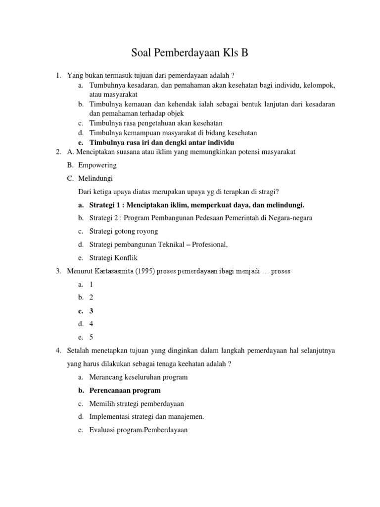 Soal Pemberdayaan Docx