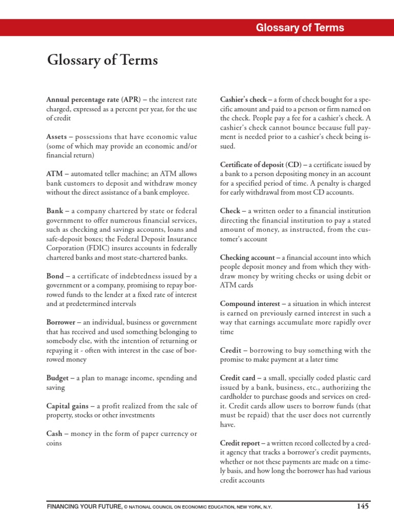 Essential Financial Terms Explained | PDF | Interest | Credit