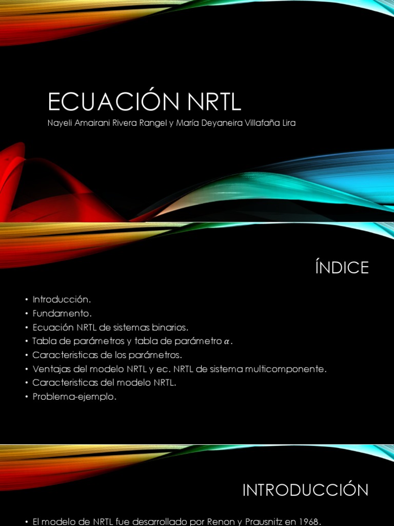 Ecuación NRTL | PDF | Compuestos químicos | Física Aplicada e  Interdisciplinaria