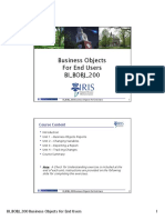 Business Objects For End Users Bi Bobj 200 BI - BOBJ - 200: Course Content