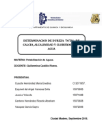 Determinación de parámetros químicos en agua