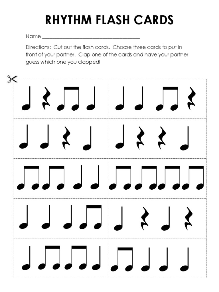 Free Rhythm Flash Cards for Clapping | PDF | Games & Activities | Lifestyle