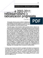 Enviando Varesi G Argentina 2002 2011 Neodesarrollismo y Radicalizacion Progresista