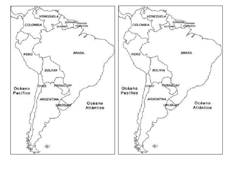 Mapa de América Del Sur para Colorear PDF