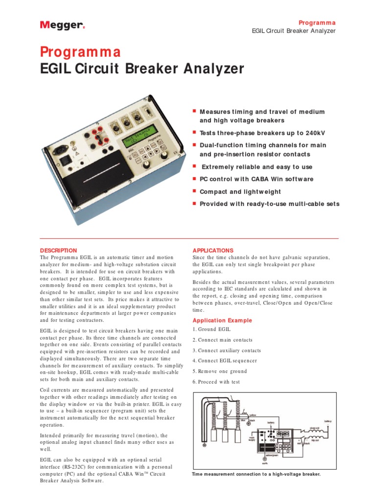 EGIL Circuit Breaker Analyzer PDF PDF Switch Electrical Substation