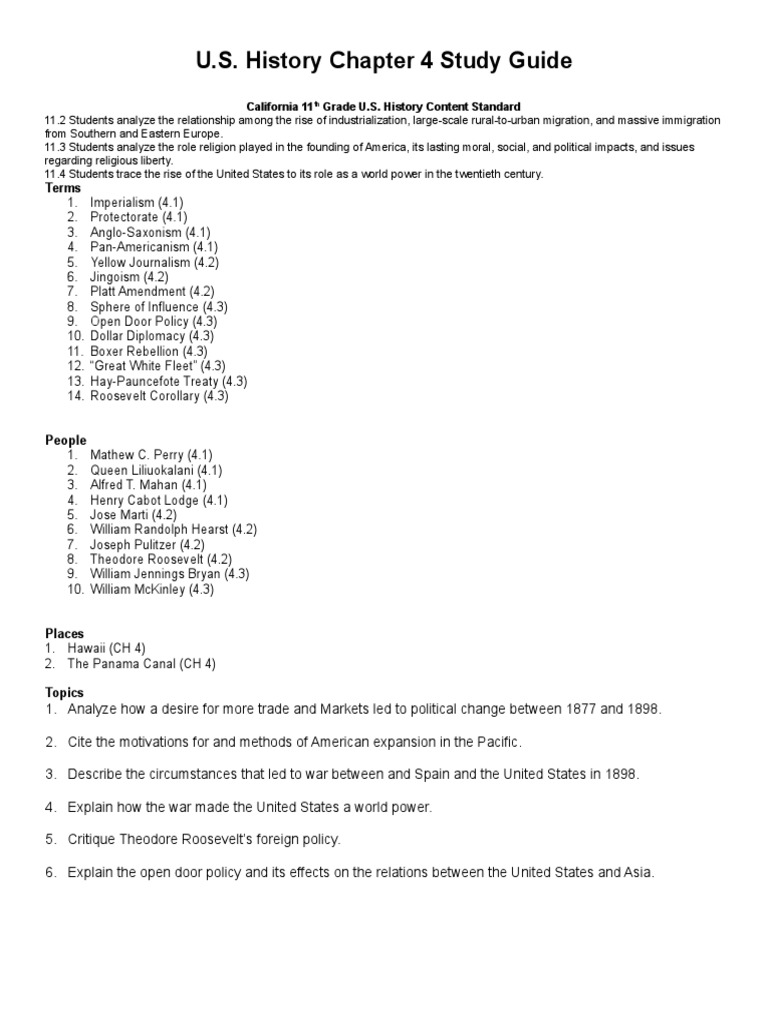 Chapter 4 Study Guide | PDF