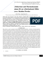 Bioadsorption Behaviour and Thermodynamic Study of Cadmium (II) On A.Barbadensis Miller Leaves Residue Powder