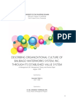 Describing Organizational Culture of BWSI Through Its Established Value System PDF