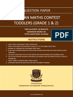 Pakistan Maths Contest Toddlers (Grade 1 & 2) : Paper