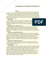 Factores Internos Que Influyen en Las Decisiones Sobre Fijación de Precios