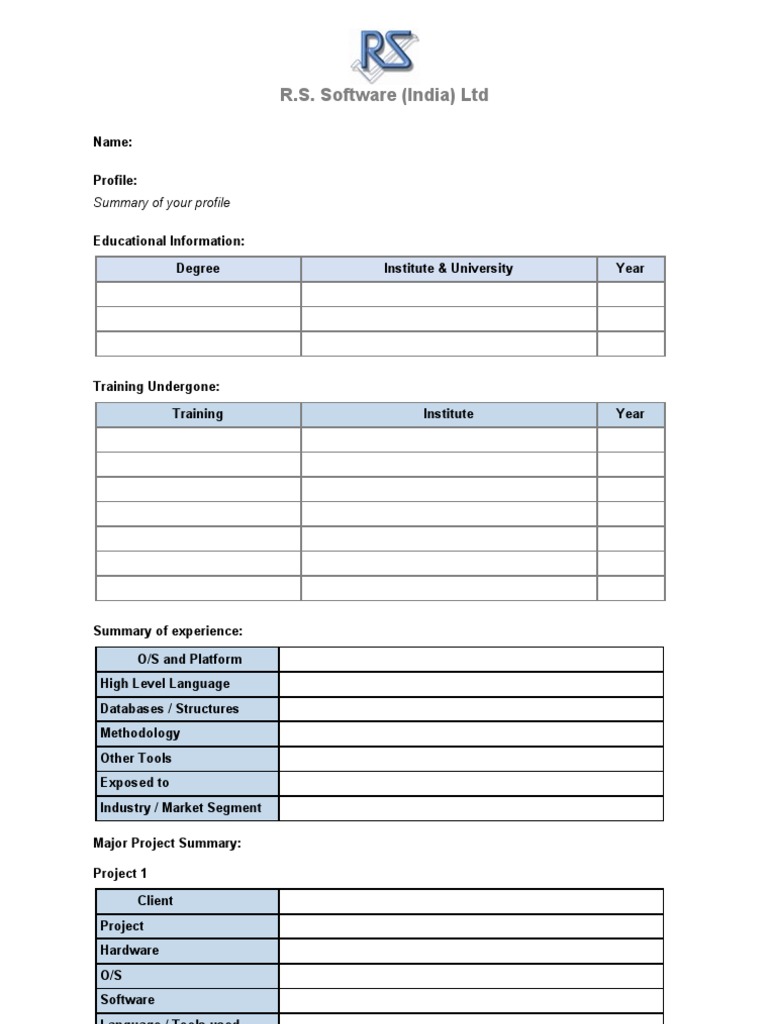 CV Format | PDF