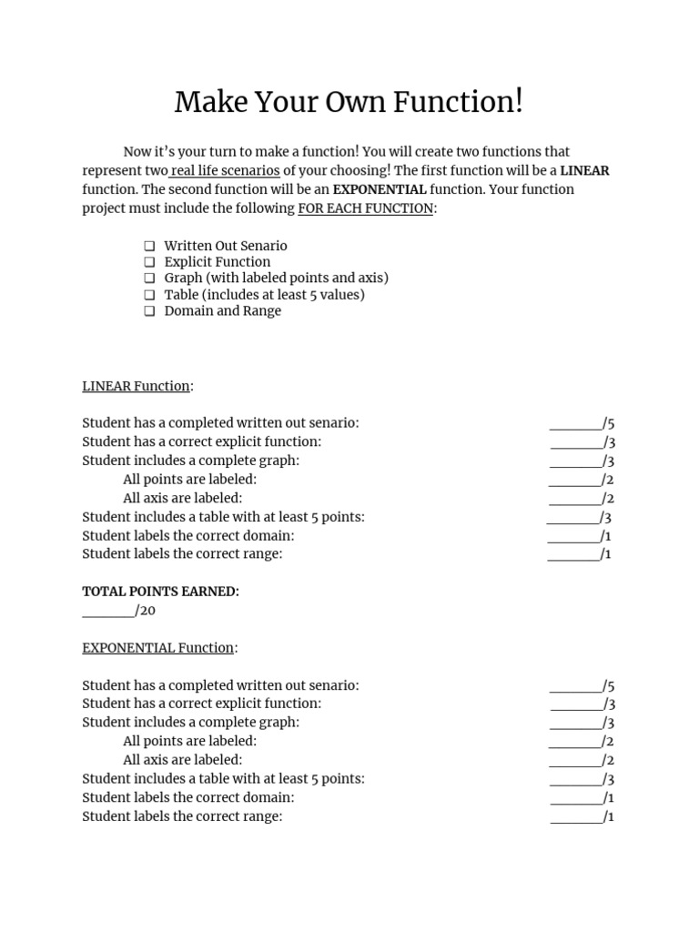 Functions Project | PDF | Exponential Function | Function (Mathematics)