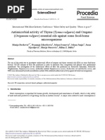 Antimicrobial Activity of Thyme (Tymus Vulgaris) and Oregano (Origanum Vulgare) Essential Oils Against Some Food-Borne Microorganisms