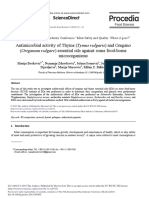 Antimicrobial Activity of Thyme (Tymus Vulgaris) and Oregano (Origanum Vulgare) Essential Oils Against Some Food-Borne Microorganisms