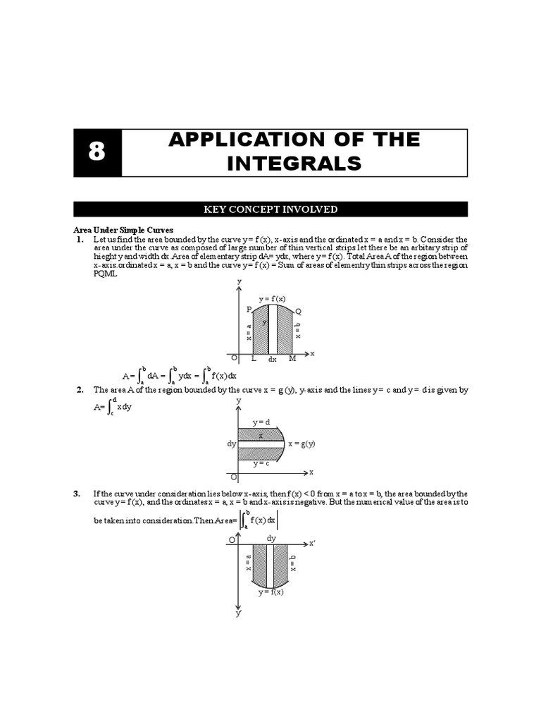 Application of The Integrals: Key Concept Involved | PDF | Integral ...