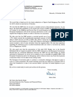 Carta de La Comisión Europea Al Gobierno de Pedro Sánchez