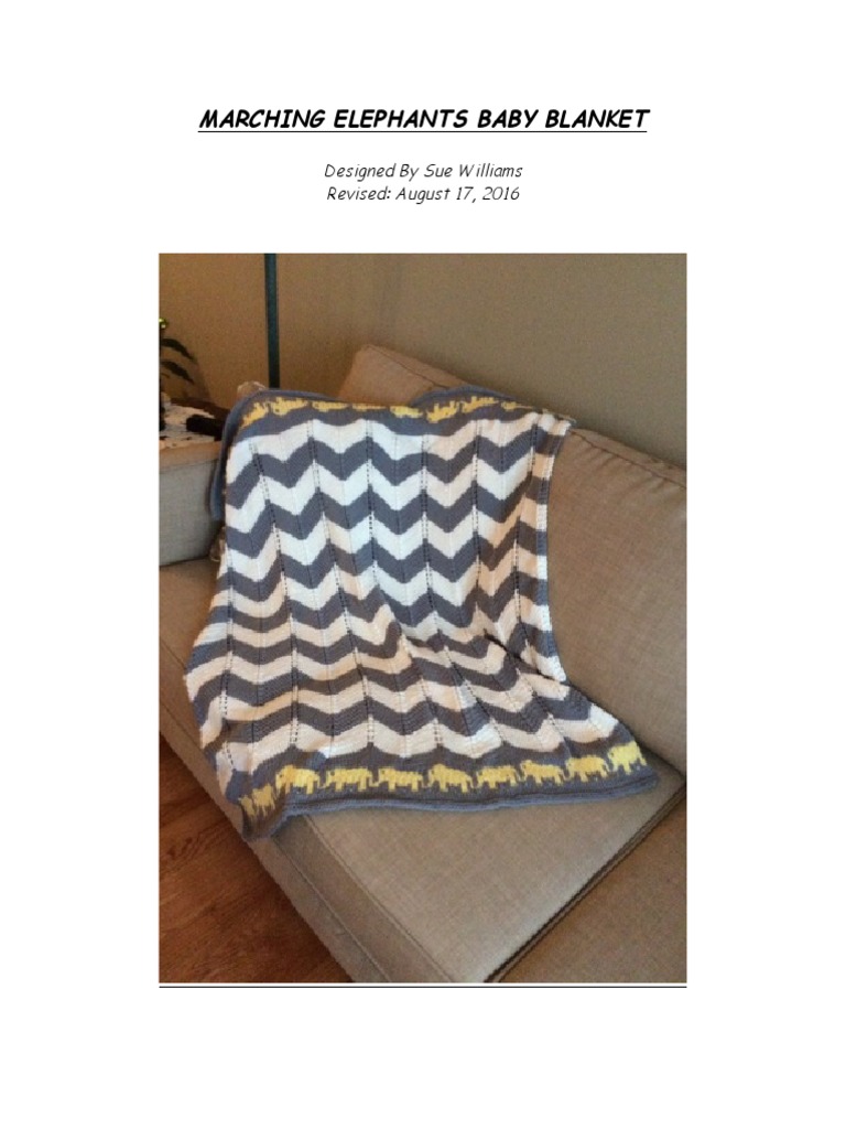 Marching Elephants Baby Blanket 1 PDF Basic Knitted Fabrics Knitting