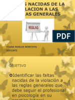 Faltas Nacidas de La Violacion A Las Reglas Generales