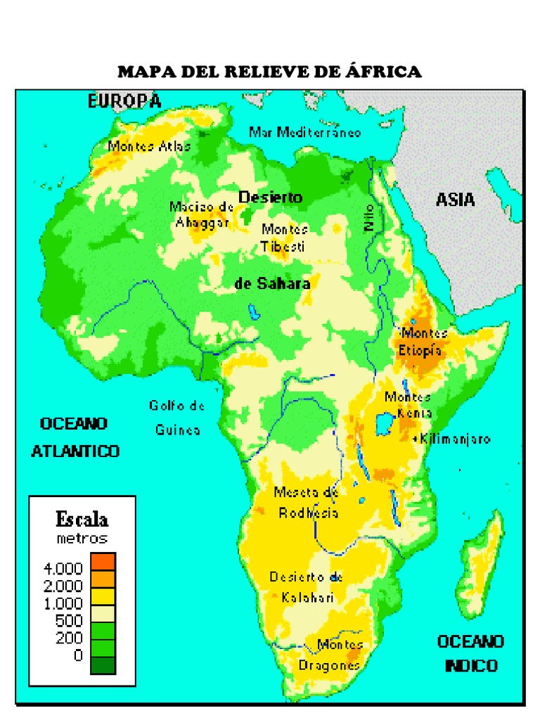 Mapa Del Relieve de África