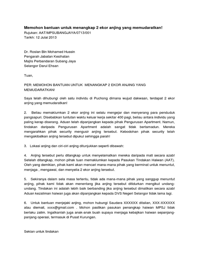 Surat Kepada Negeri Permohonan Bantuan Membeli Sebuah Kereta Bomba
