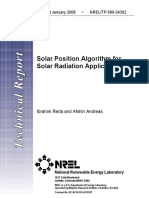 Solar Position Algorithm For Solar Radiation Applications: Revised January 2008 - NREL/TP-560-34302