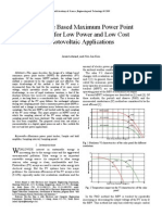 A Voltage Based Maximum Power Point Tracker For Low Power and Low Cost Photovoltaic Applications