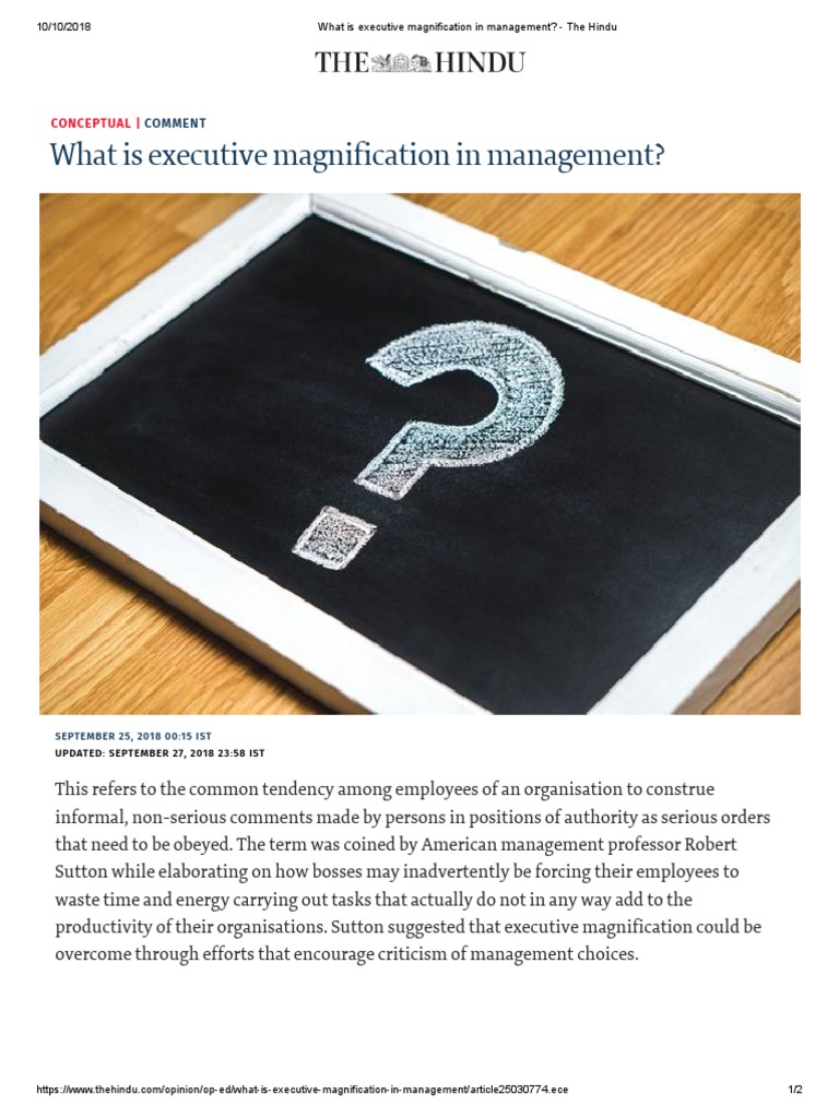 What Is Executive Magnification in Management? Comment PDF