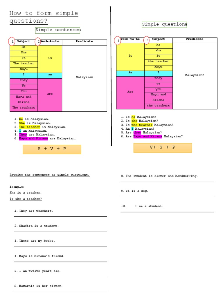 How To Form Simple Questions | PDF | Syntax | Language Mechanics