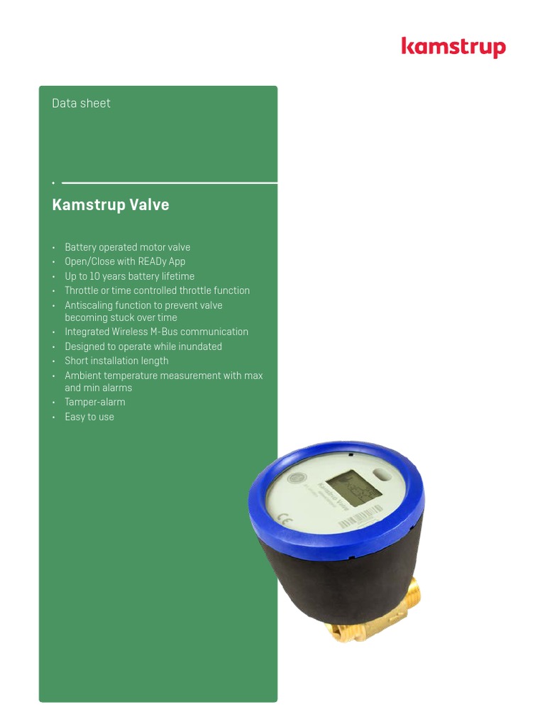 Kamstrup Valve Datasheet | PDF | Valve | Throttle