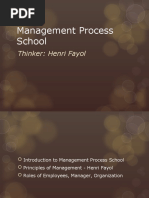 Management Process School: Thinker: Henri Fayol