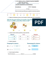 Evaluación diagnóstica matemática tercero grado 38 decenas unidades