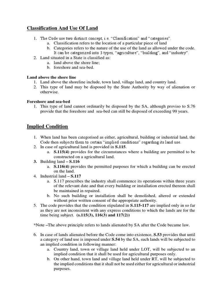 Land Classification and Use Overview | PDF | Lease | Private Law