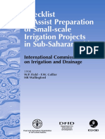 Checklist To Assist Preparation of Small-Scale Irrigation Projects in Sub-Saharan Africa