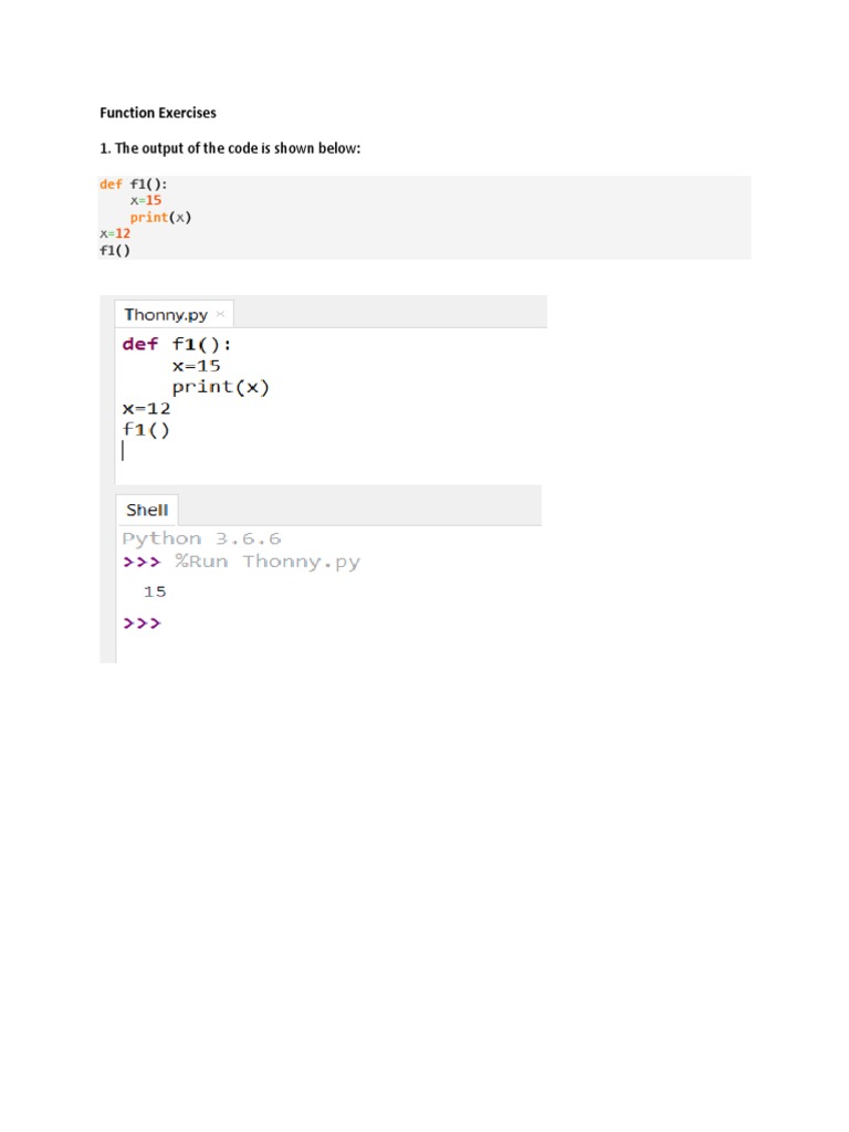 K01139 - 20181016201306 - Function Exercises Two | PDF | Computer ...