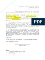 Solicitud de Aprobacion Del Reglamento Interno de Trabajo