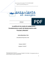 Tello Andres, La politica de los modos de subjetivacion (Foucault y Ranciere).pdf