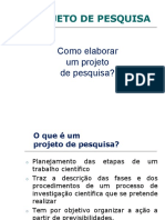 Elaborando o Projeto de Pesquisa