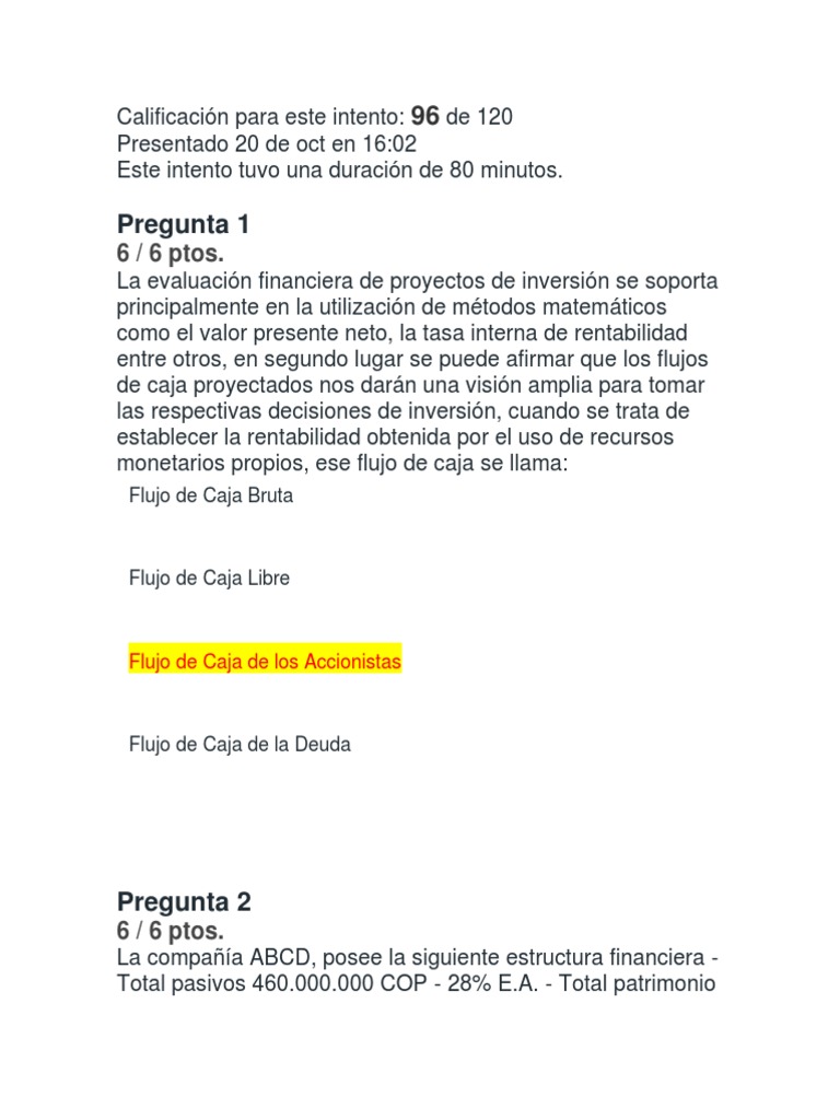 Parcial Semana 4 Gerencia Financiera Corregido | PDF | Ganancias antes ...