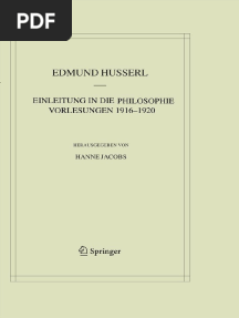(Husserliana - Edmund Husserl - Materialien, Band 9) Edmund Husserl - Einleitung in Die Philosophie 1916-1920 (2014, Springer) PDF