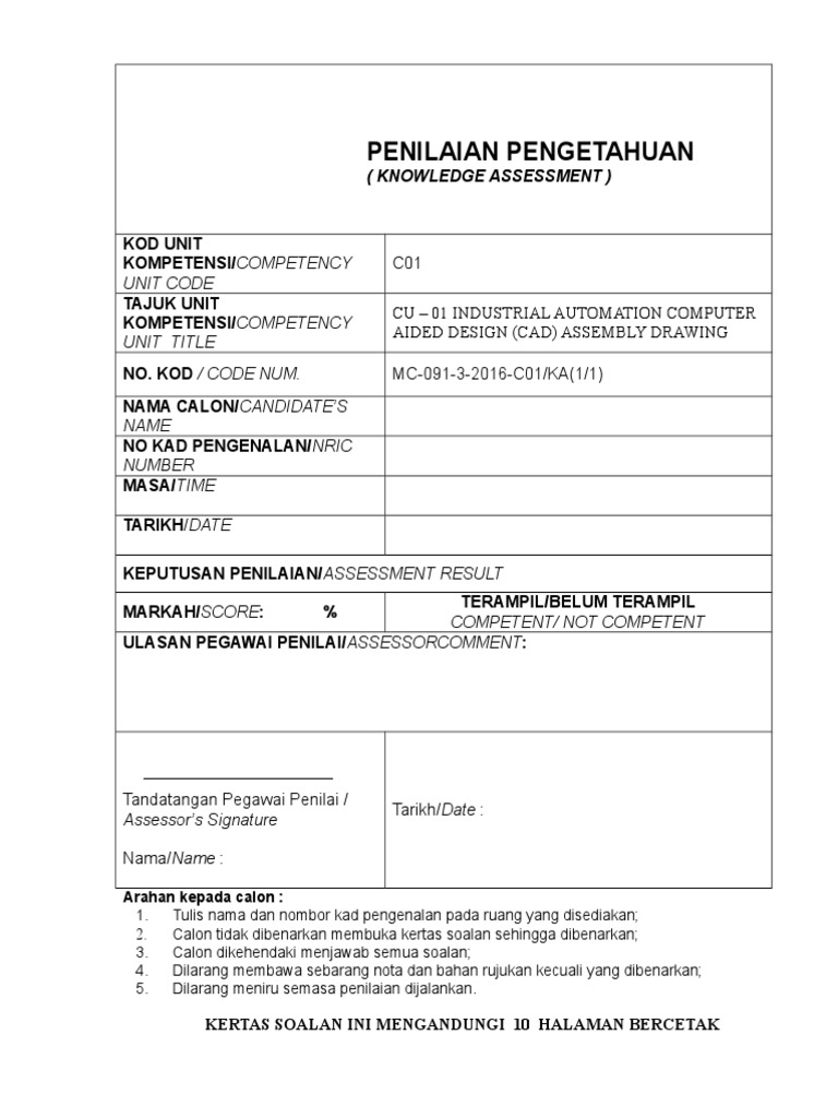 Penilaian Pengetahuan c01 | PDF