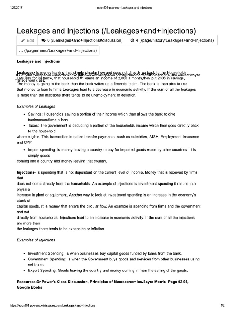 Leakages and Injections PDF