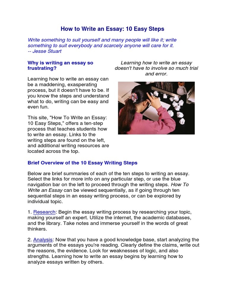 10 Steps to Write an Essay | PDF | Essays | Fallacy