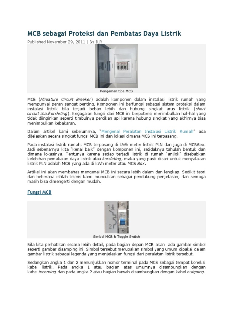 Instalasi Listrik Rumah Mcb Instalasi Listrik Rumah Mcb