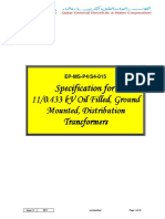 EP-MS-P4-S4-015 Issue 3 2011 Specification For 11kV-433V Oil Filled Ground Mounted Distribution Transformers