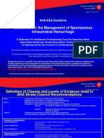 Guidelines For The Management of Spontaneous Intracerebral Hemorrhage