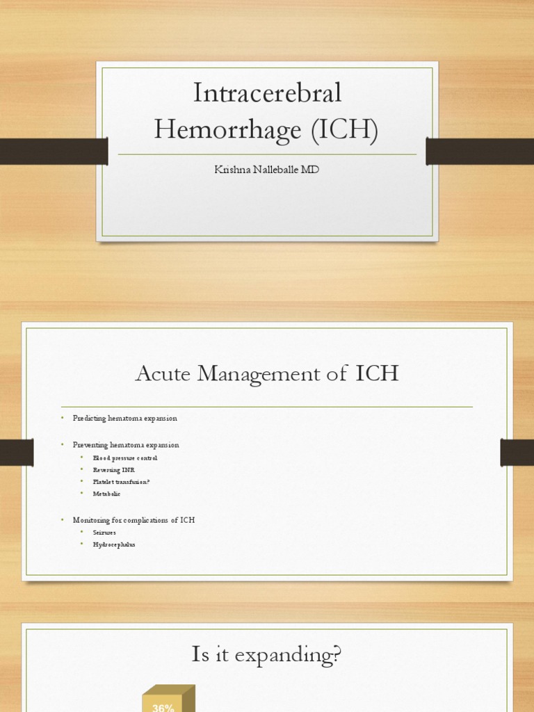 Managing Intracerebral Hemorrhage Complications | PDF | Blood | Medical ...