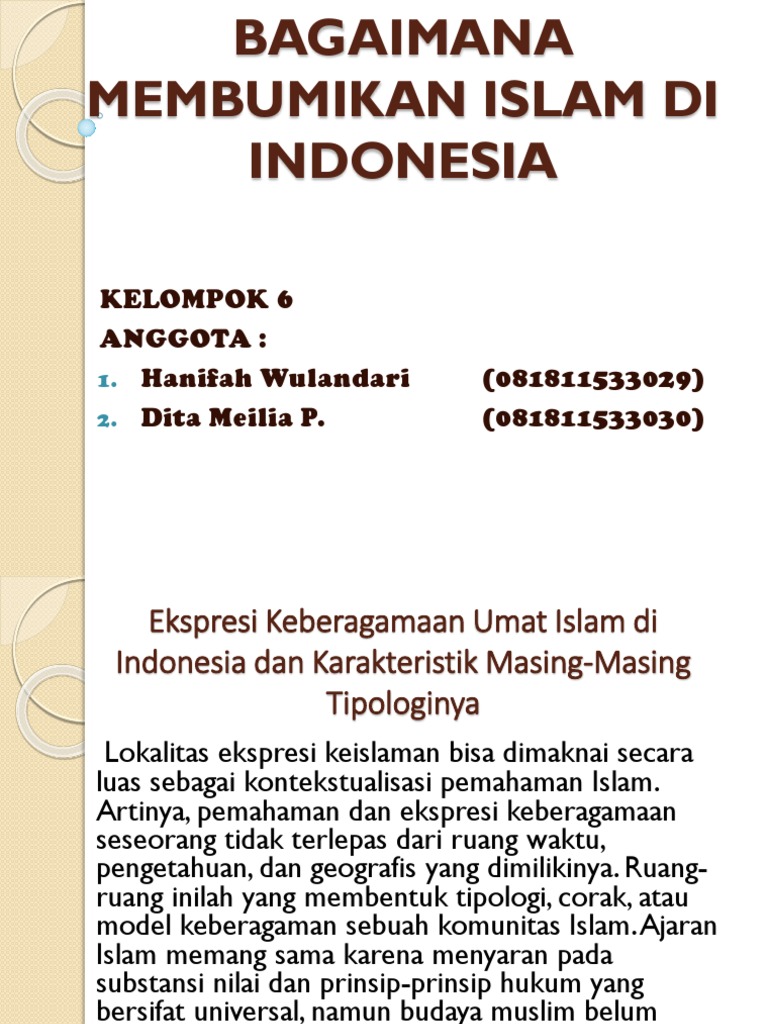 Bagaimana Membumikan Islam Di Indonesia