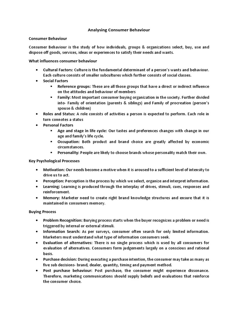 C8 - Marketing Reading - Chap 6 & 8 | PDF | Consumer Behaviour | Marketing