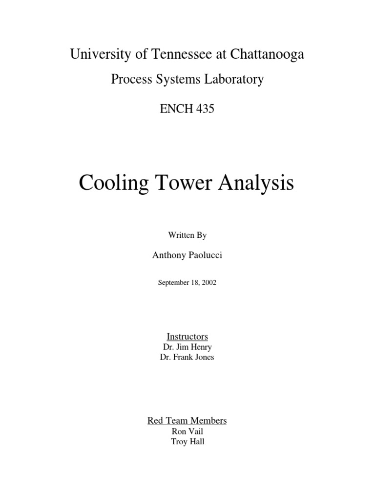 Final-Cooling Tower Analysis PDF | PDF | Relative Humidity | Air ...